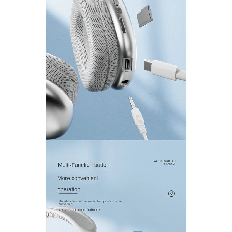 P9 Wireless Bluetooth Sports Headphones with Mic & Noise Reduction | On-Ear Stereo Headset